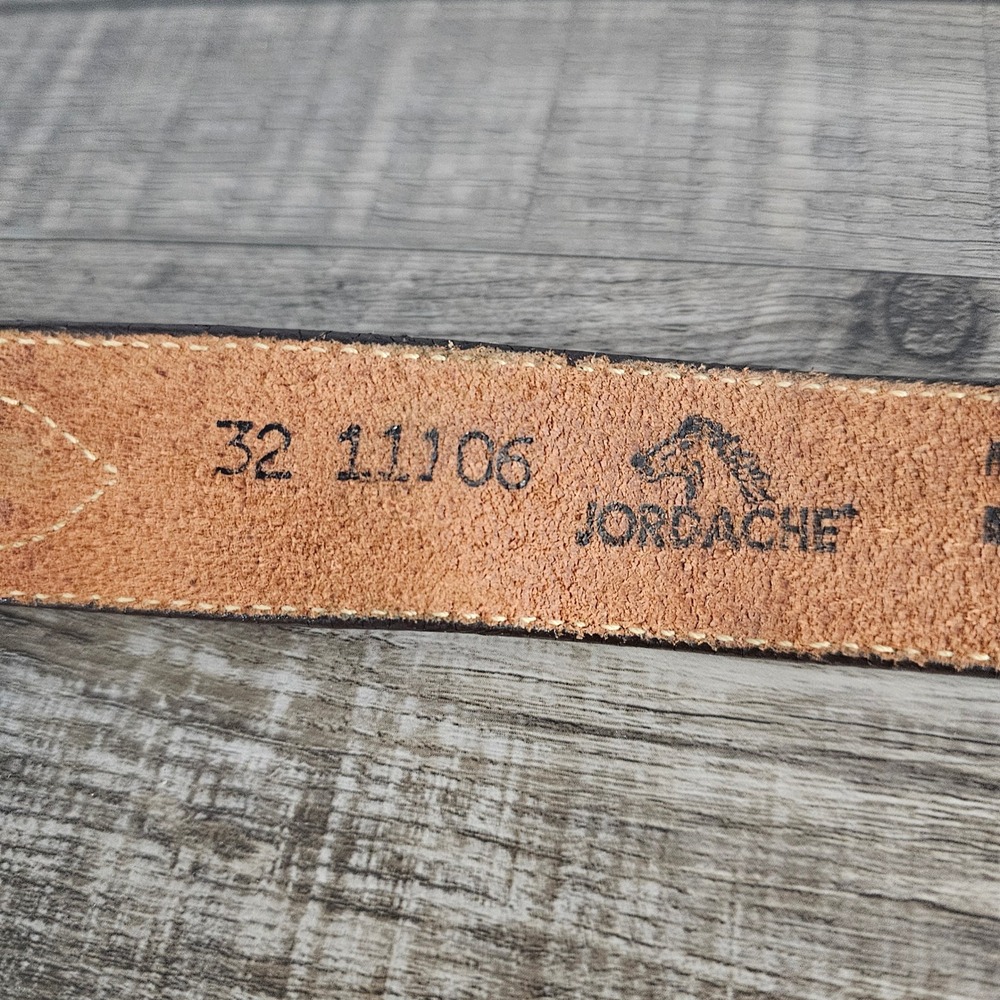 Jordache Vintage Brown Leather Western Belt Braided Leegin USA Gold Buckle 32 - Picture 10 of 11